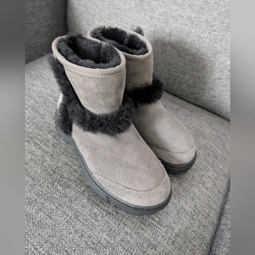 UGG Charcoal Shearling Ankle Boots